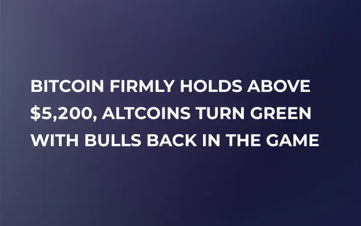 Bitcoin Firmly Holds Above $5,200, Altcoins Turn Green with Bulls Back in the Game