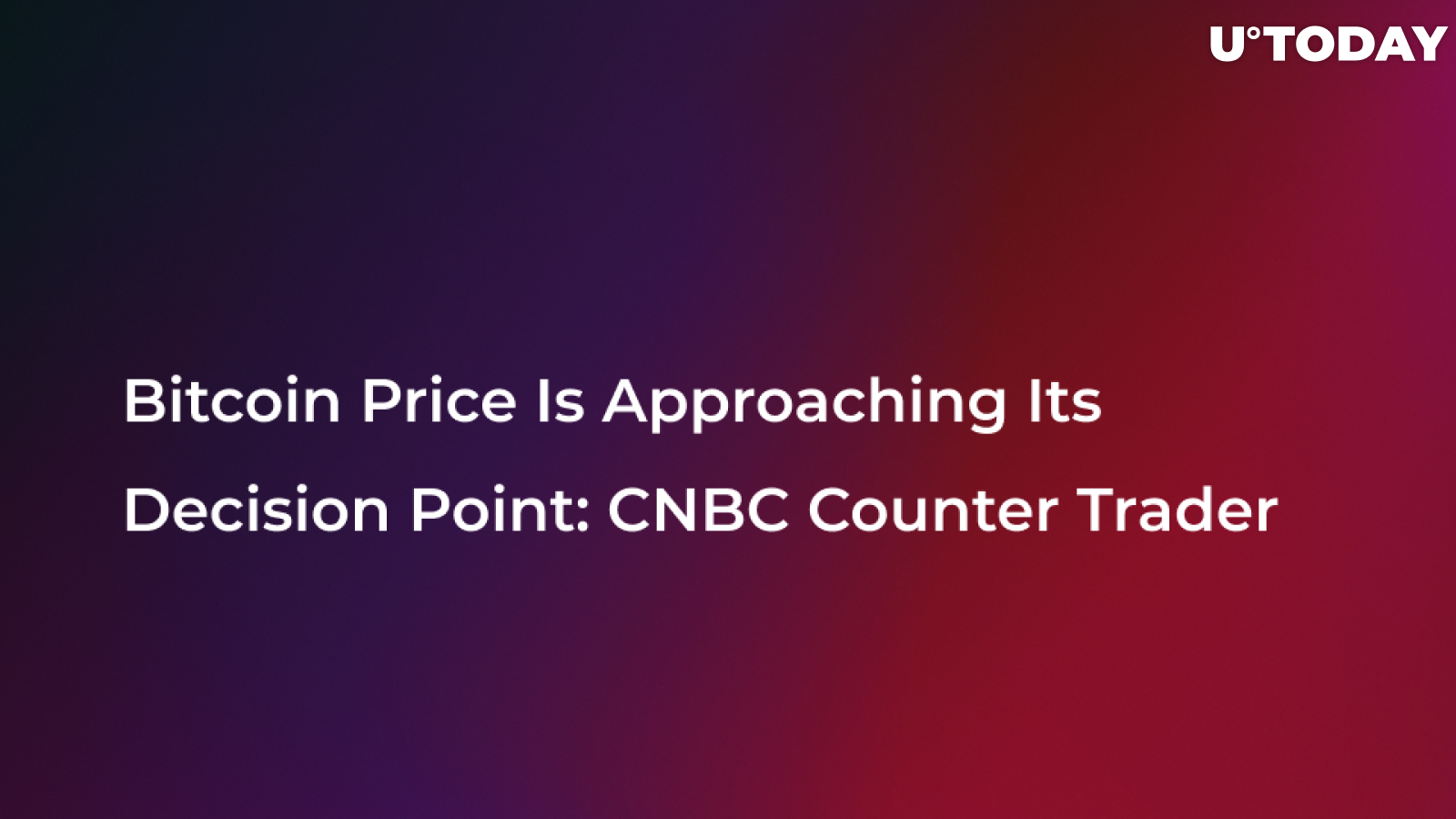 Bitcoin Price Is Approaching Its Decision Point: CNBC Counter Trader