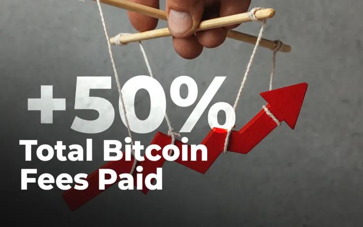 Total Bitcoin (BTC) Fees Paid Surges 50 Percent in Past 24 Hours