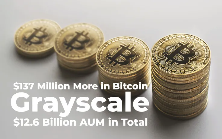 Grayscale Absorbs $137 Million More in Bitcoin in Last 24 Hours, $12.6 Billion AUM in Total