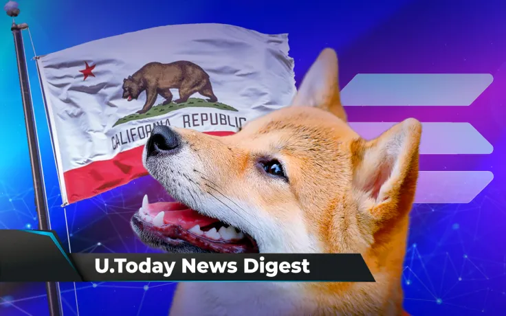 Charles Hoskinson Trolls Solana, SHIB Suggests Key Trend, DOGE as Legal Tender in California: Crypto News Digest by U.Today