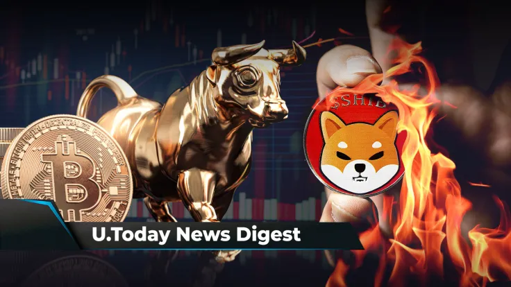 BONE Price Spikes 20%, SHIB Burn Rate up 889%, BTC Experiences “Most Bullish Thing” Ever: Crypto News Digest by U.Today