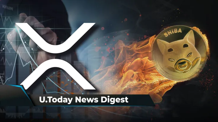 XRP Shows Dangerous Pattern, SHIB Burn Rate Spikes 1,318%, XRP Holders to Receive Airdrop from Major Crypto Exchange: Crypto News Digest by U.Today