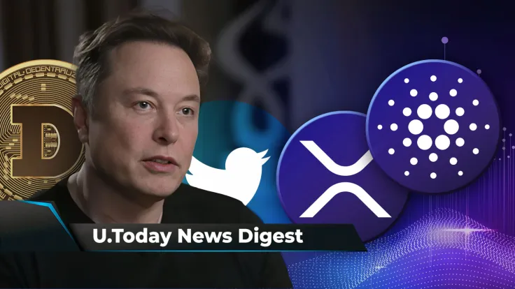 Elon Musk’s Intriguing Tweet Draws Attention of DOGE Army, XRP and ADA Global Acceptance Goes Next Level: Crypto News Digest by U.Today