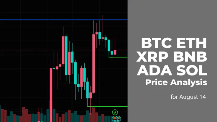 BTC, ETH, XRP, BNB, ADA, and SOL Price Analysis for August 14