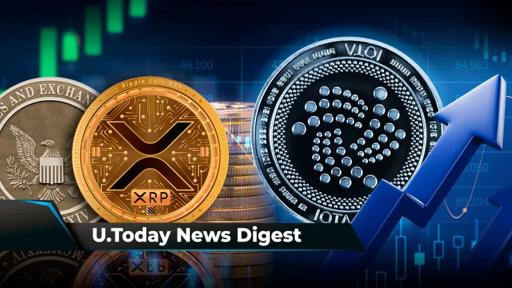 XRP Price up as Ripple Scores Win Against SEC, IOTA Achieves Milestone with New Upgrade; SHIB, XRP, DOGE Adoption Expands to Two US States: Crypto News Digest by U.Today