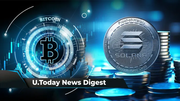 Solana Flips Binance Coin to Become Fourth Biggest Crypto, Bitcoin Reaches New All-Time High, Shiba Inu Sees 8 Trillion Token Withdrawal: Crypto News Digest by U.Today