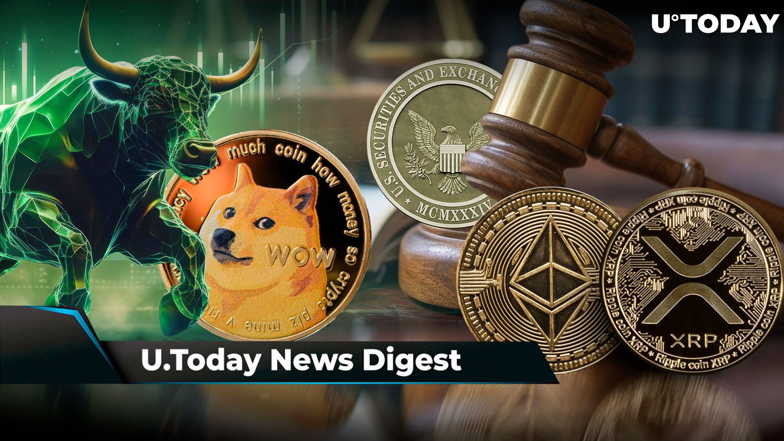 Dogecoin 'Very Bullish,' Per Recent Report, XRP Community Furious Over SEC's Ethereum Decision, Schiff Names Reason Why Nvidia's Rise is Bearish for BTC: Crypto News Digest by U.Today