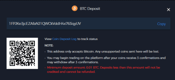 BTC deposit