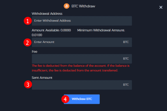 Withdrawal is a quick 4-step procedure