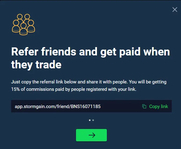 Figure 14: StormGain’s Referral Program