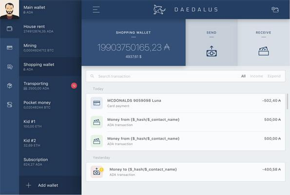 Managing Daedalus wallet is pretty simple