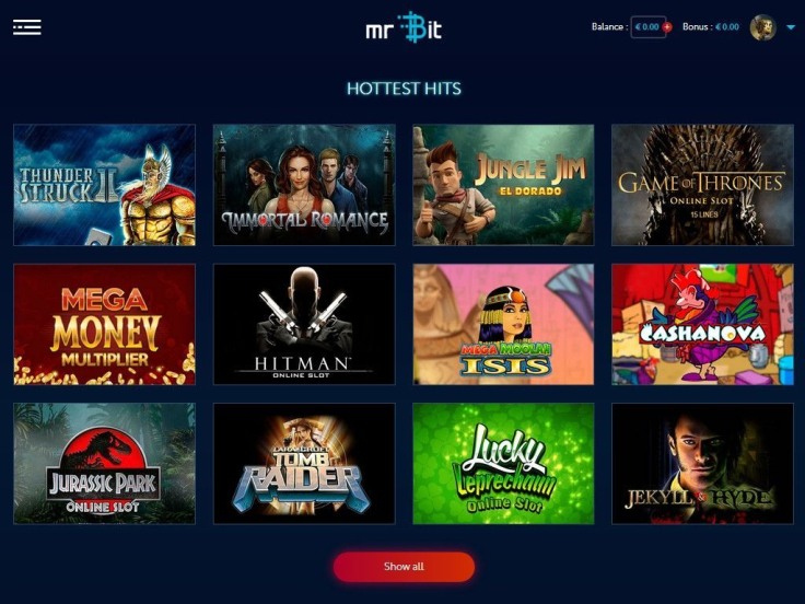 Mr Bit offers 2,000+ games from various providers!