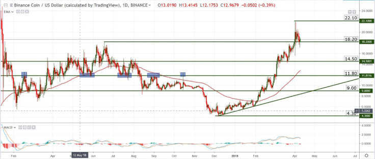 BNB/USD chart by TradingView