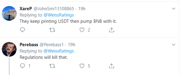 Twitter comments 07/26/19 Binance