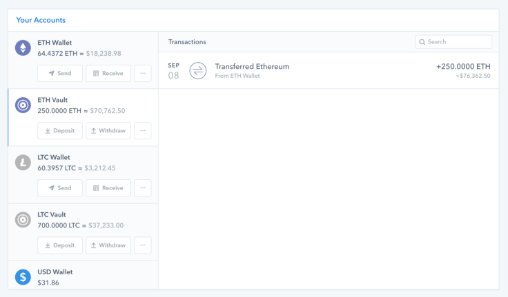 Life Vault web interface