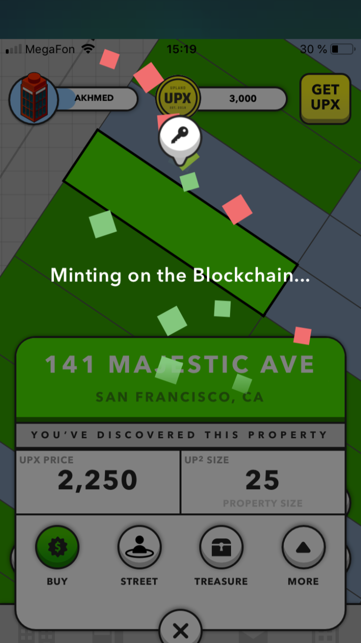 The information about the purchasing is recorded in the blockchain