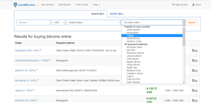 Buy Bitcoin on LocalBitcoins