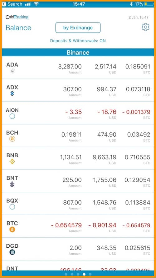 CoinTracking website