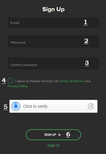 Registration on P2PB2B