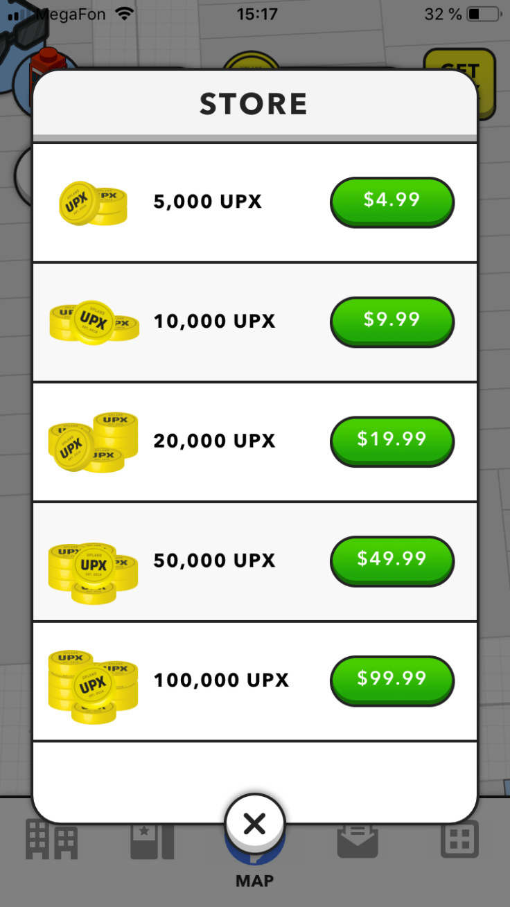 UPX, native in-game asset, can be obtained in Store