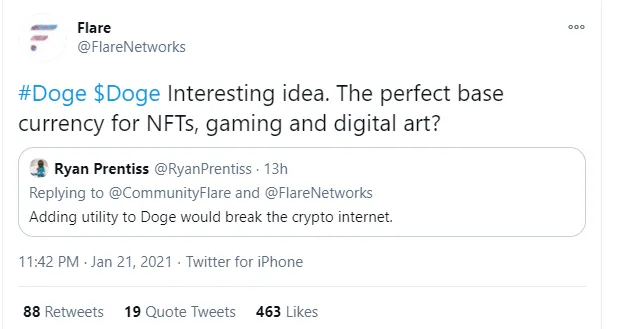 Flare Networks team considers adding DOGE as F-asset
