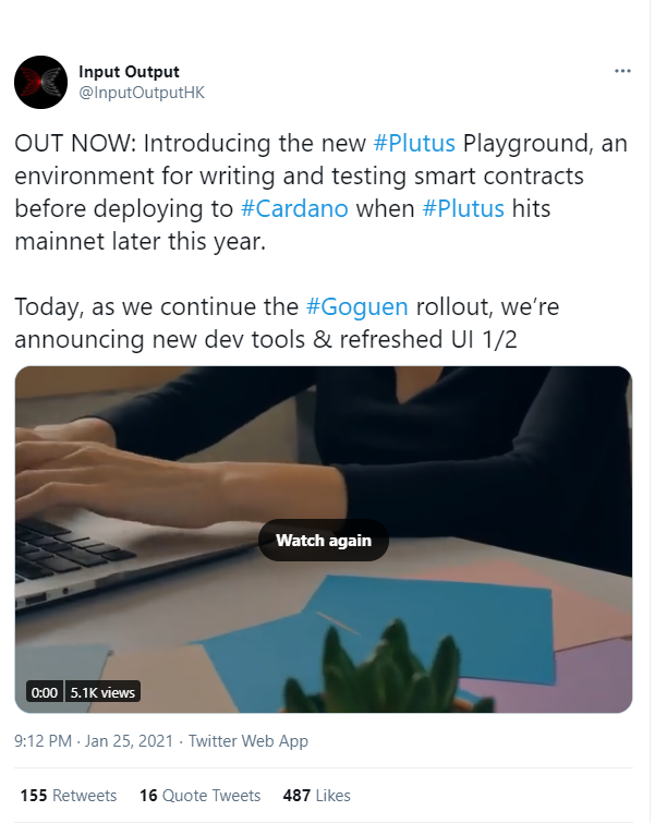 Cardano (ADA) releases Plutus Playground