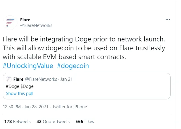 Doge goes live on Flare