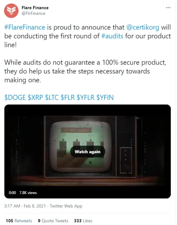 Flare network shares the name of its security audit partner