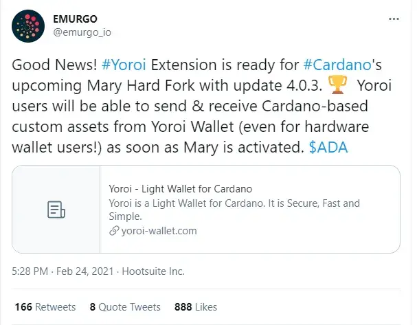 Yoroi extension is ready for update