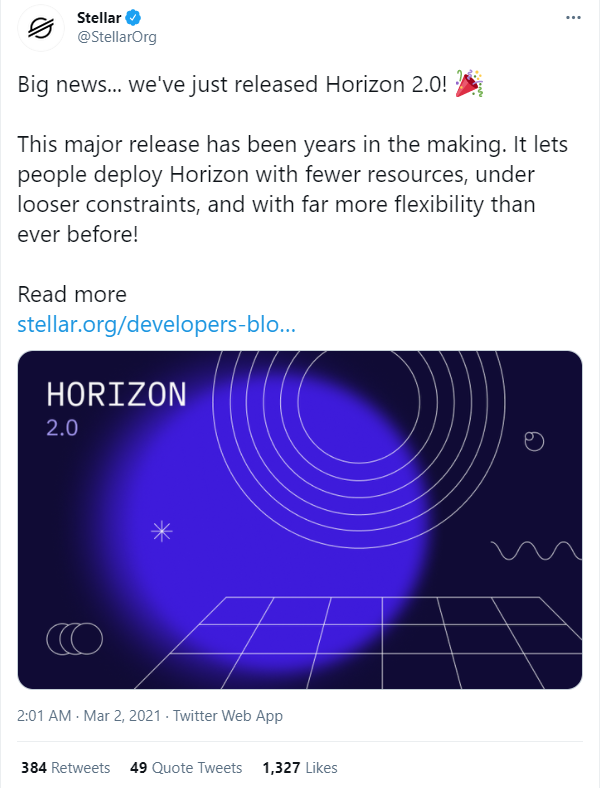 Stellar releases Horizon 2.0