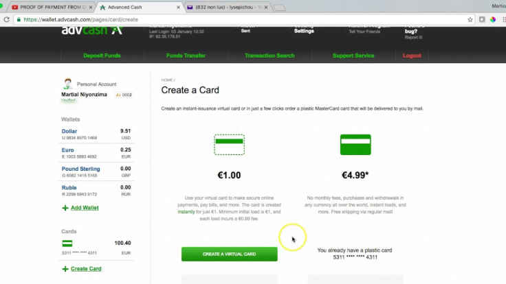 Register your plastic card on advcash wallet to make payments on 2PB2B