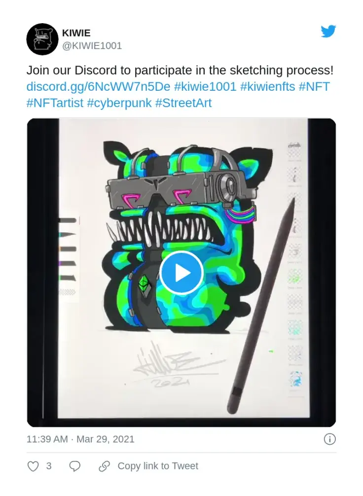 KIWIE release 1001 NFTs