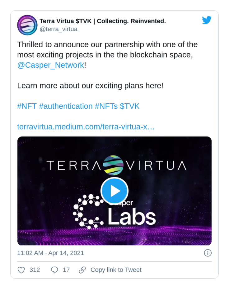 Terra Virtua partners Casper Network