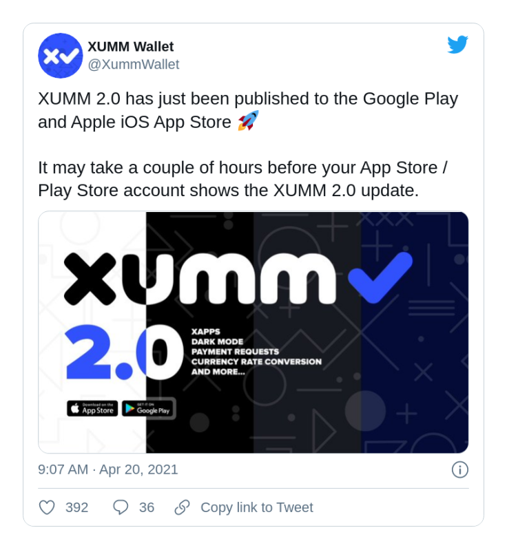 XUMM Wallet released in 2.0 version