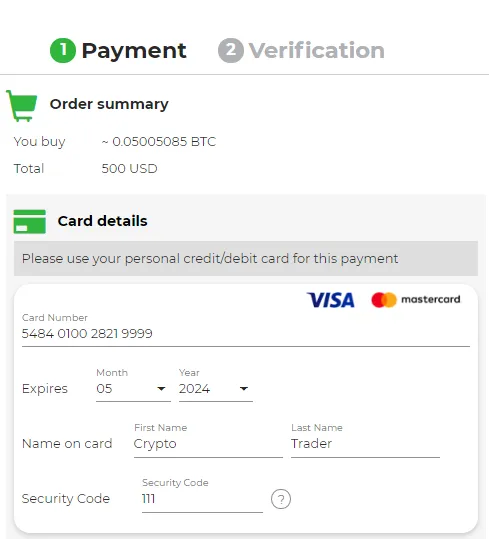 Figure 09: Billing address and contact information is required for proper accounting and emergency procedures