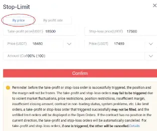 Setting limit orders by price
