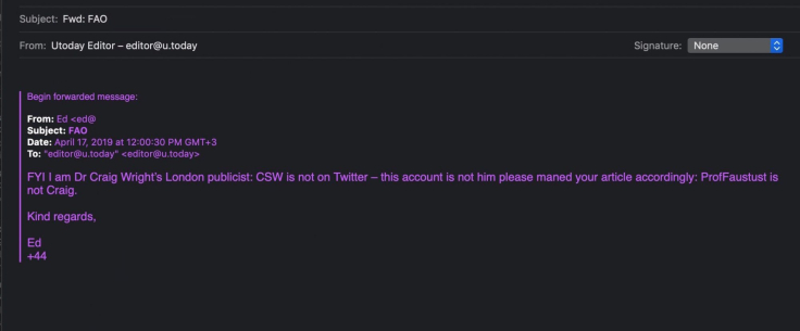 Craig Wright is no longer on Twitter