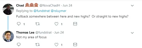 Lee posted a forecast from the chief technical analyst of Fundstrat