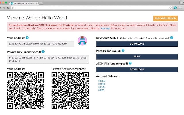 UI of MyEtherWallet is intuitive