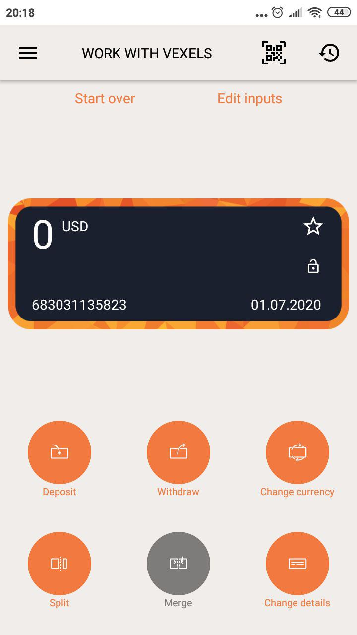 Vexel application interface