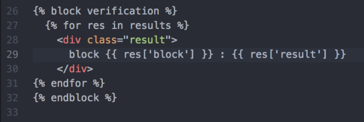 Block for verification