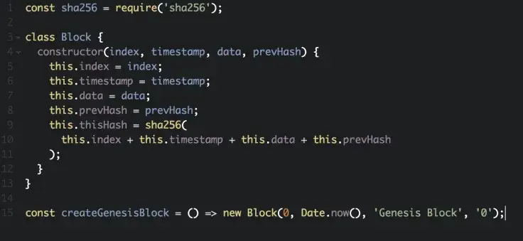  JavaScript genesis block