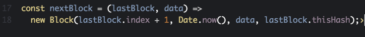 JavaScript create block