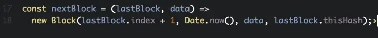 JavaScript create block