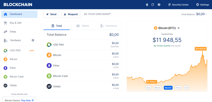 Blockchain.com interface