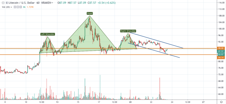 LTC/USD 1-hour chart
