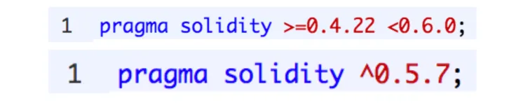 2 types of specifying the version of Solidity