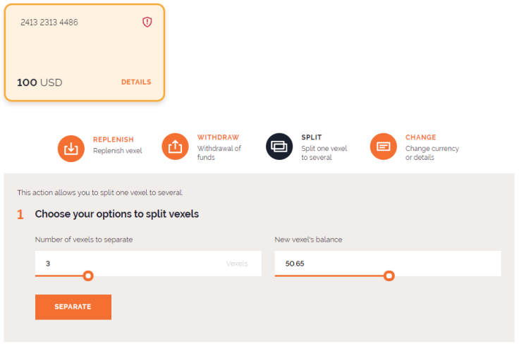 Split menu