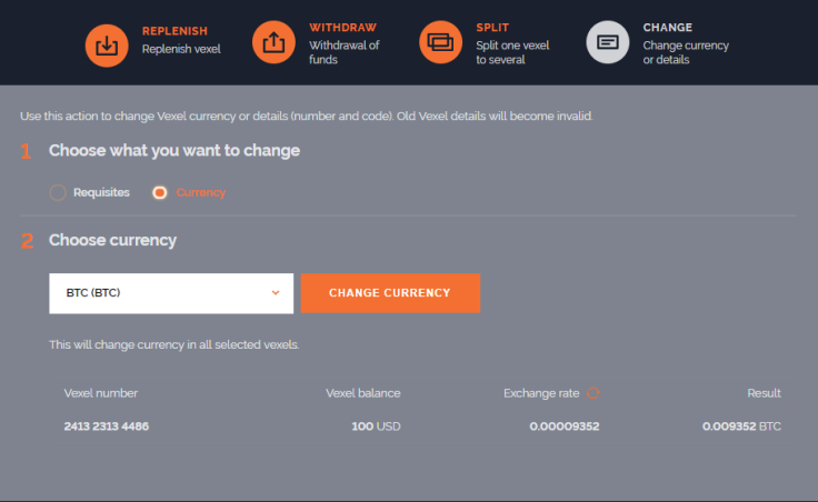 Change menu